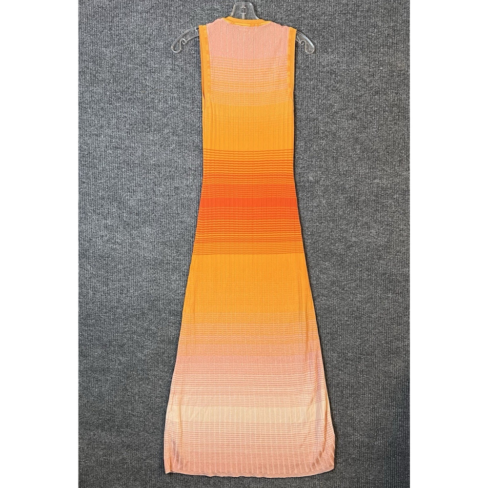 Maje Womens Tie Dye Knit Maxi Dress Size Small? Sleeveless Orange White - Picture 2 of 10